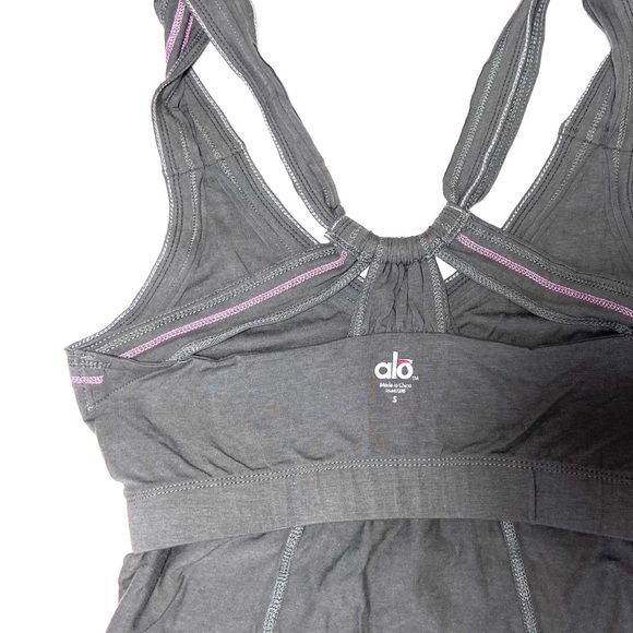 Alo yoga Gray Active Wear Top Sz S - Picture 3 of 7